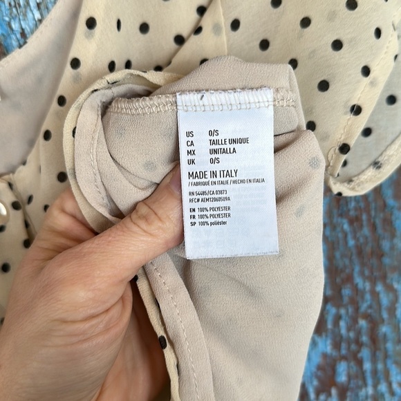 Don’t Ask Why Cold Shoulder Polka Dot Crop Size OS - Picture 4 of 5
